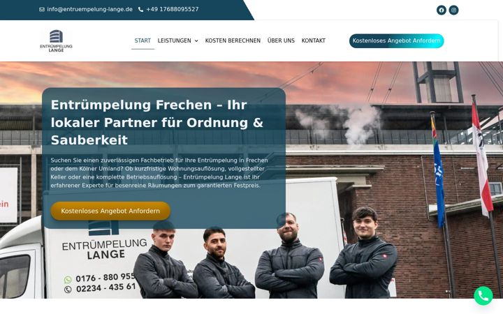 Captura de pantalla de entruempelung-lange.de