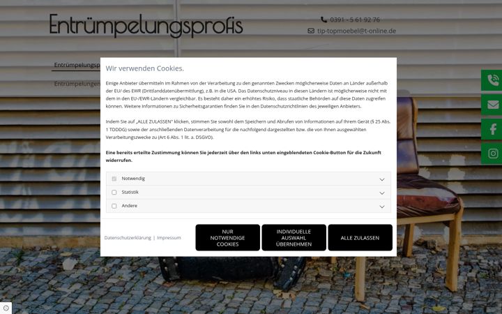 Captura de pantalla de entruempelung-magdeburg.de