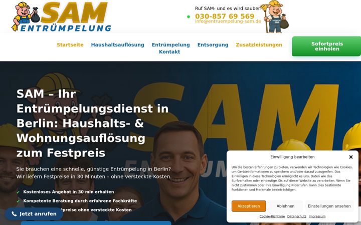Snímek obrazovky entruempelung-sam.de