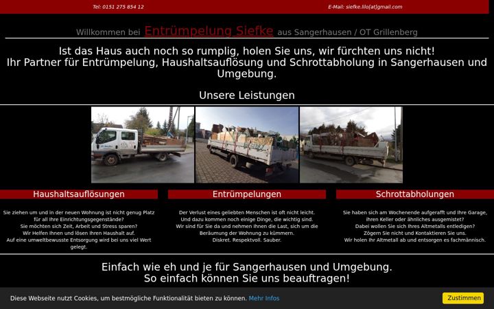 Snímek obrazovky entruempelung-siefke.de