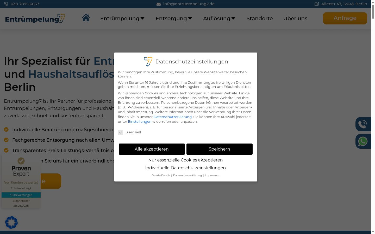 Screenshot tal-banner tal-kunsens muri qabel kwalunkwe interazzjoni