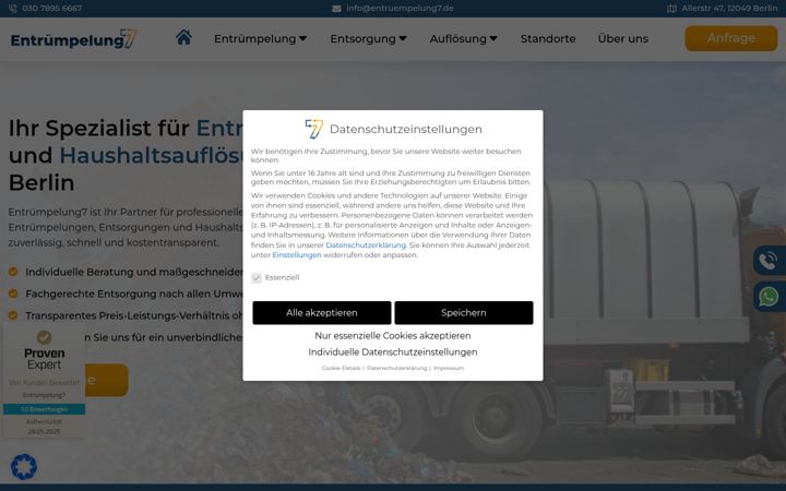 Snímek obrazovky entruempelung7.de