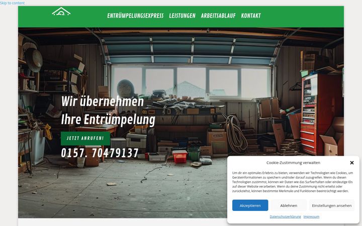 Snímek obrazovky entruempelungsexpress.de
