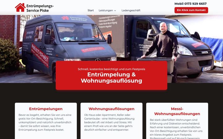 Snímek obrazovky entruempelungsservice-piske.de