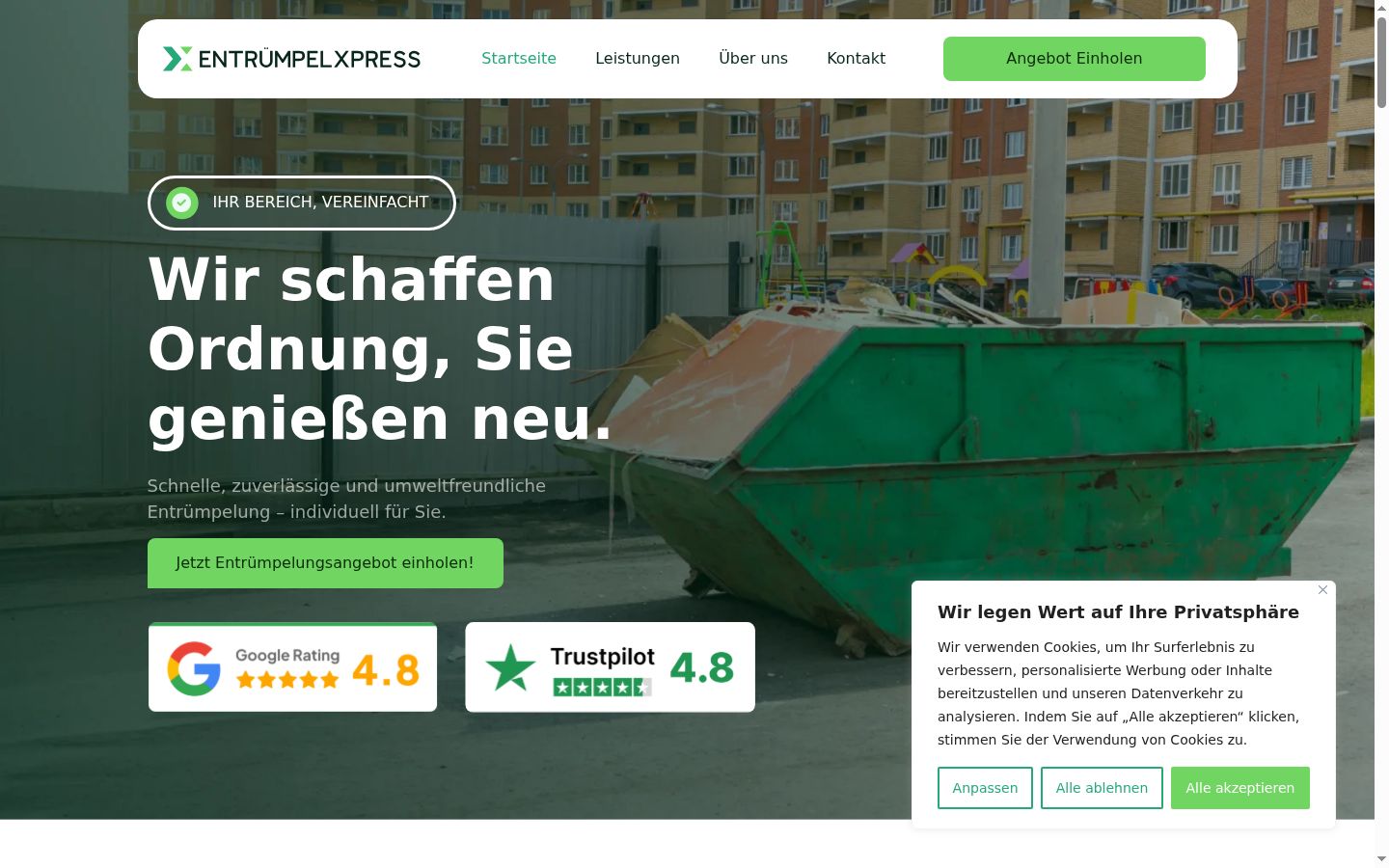 Screenshot tal-banner tal-kunsens muri qabel kwalunkwe interazzjoni