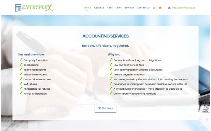 Zrzut ekranu entryflex.co.uk