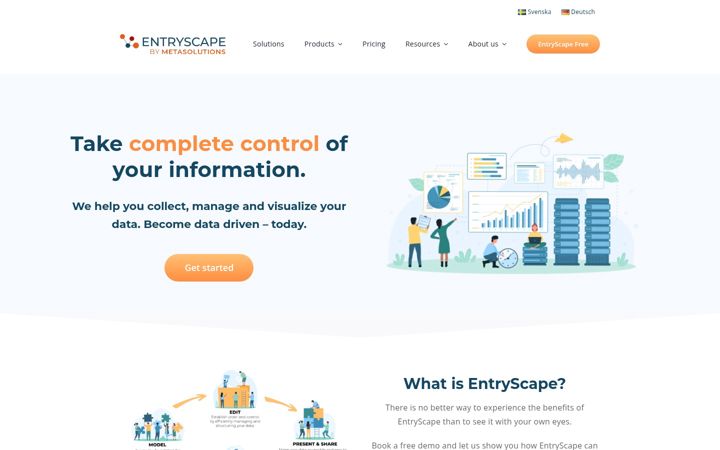 Screenshot of entryscape.com
