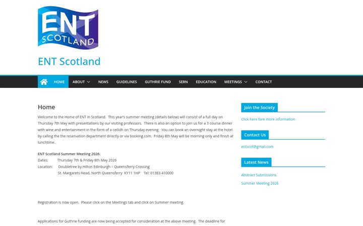 Captură de ecran a entscotland.org