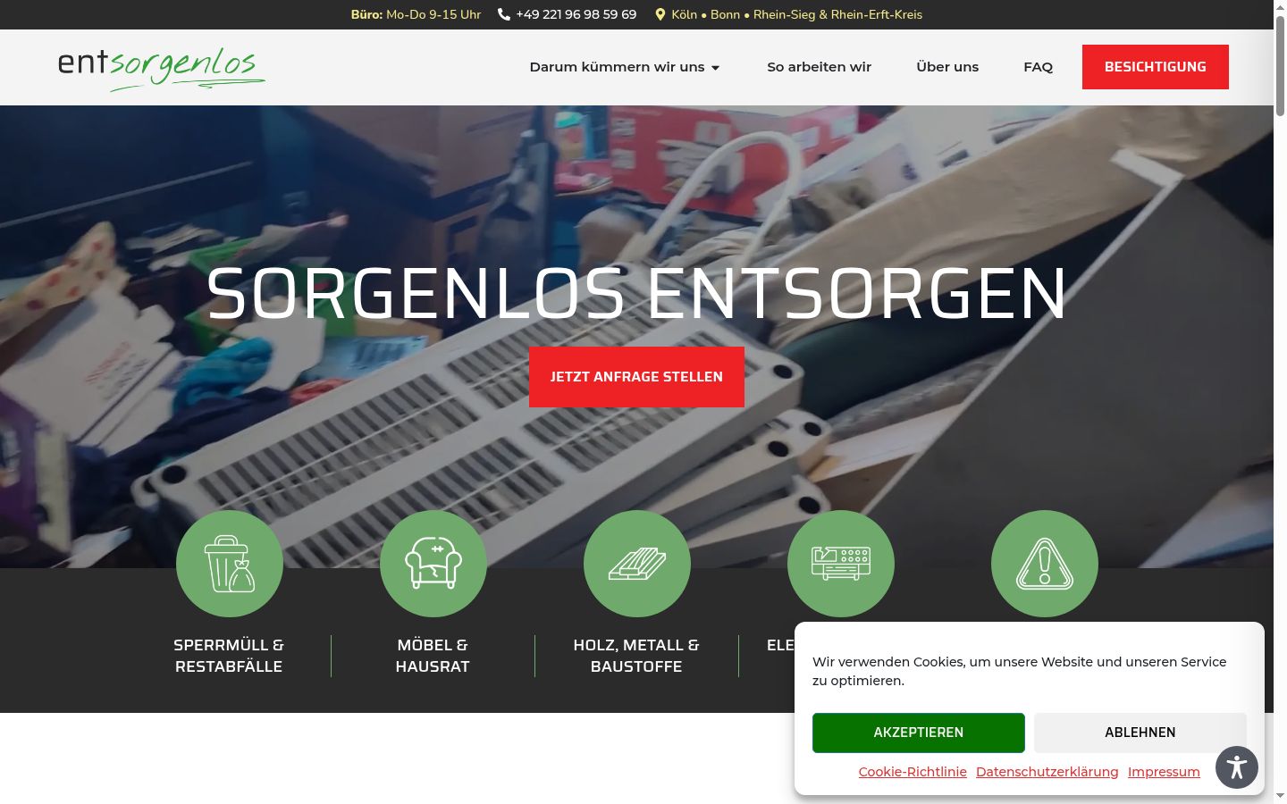 Screenshot of the consent banner shown before any interaction