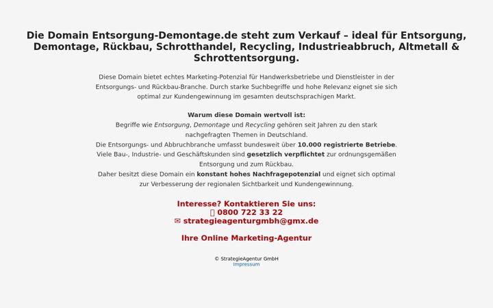 Screenshot του entsorgung-demontage.de