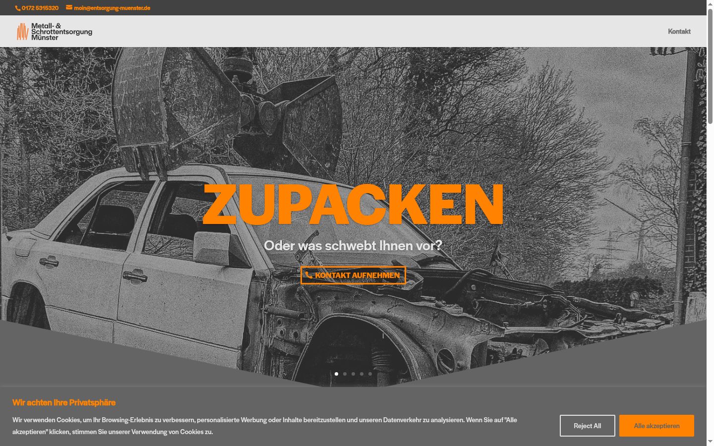 Screenshot of the consent banner shown before any interaction