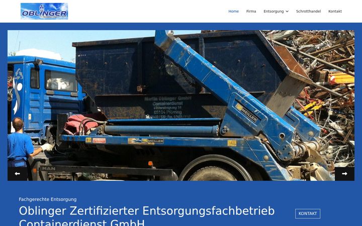 Captura de ecrã de entsorgungsfachbetrieb-oblinger.de