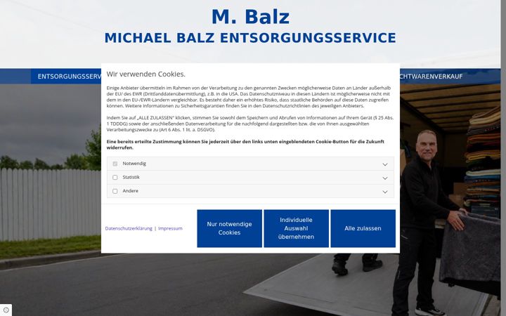 Captura de ecrã de entsorgungsservice-balz.de