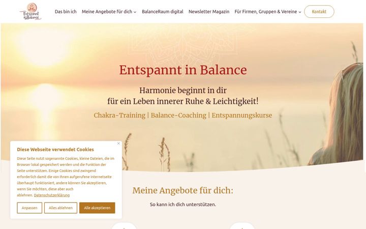 Captura de ecrã de entspannt-in-balance.de