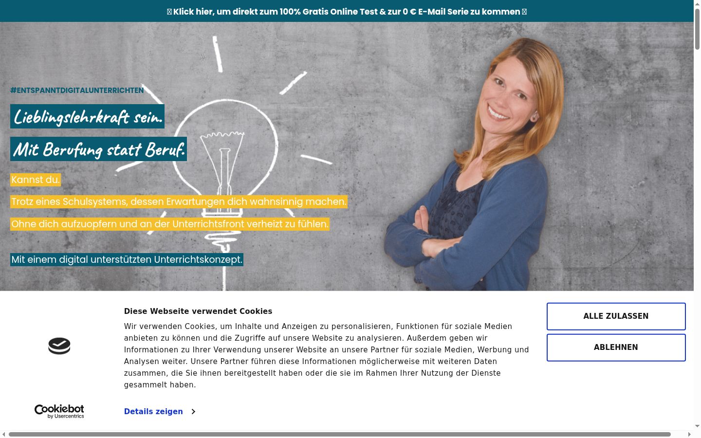 Captura de ecrã do banner de consentimento apresentado antes de qualquer interação
