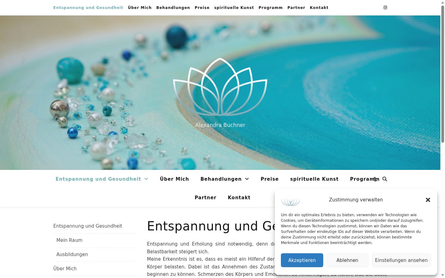 Screenshot des Einwilligungsbanners vor jeglicher Interaktion