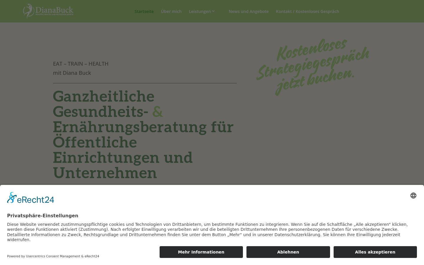 Screenshot des Einwilligungsbanners vor jeglicher Interaktion