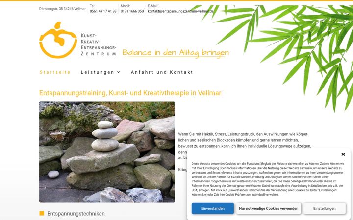 Posnetek zaslona entspannungszentrum-vellmar.de