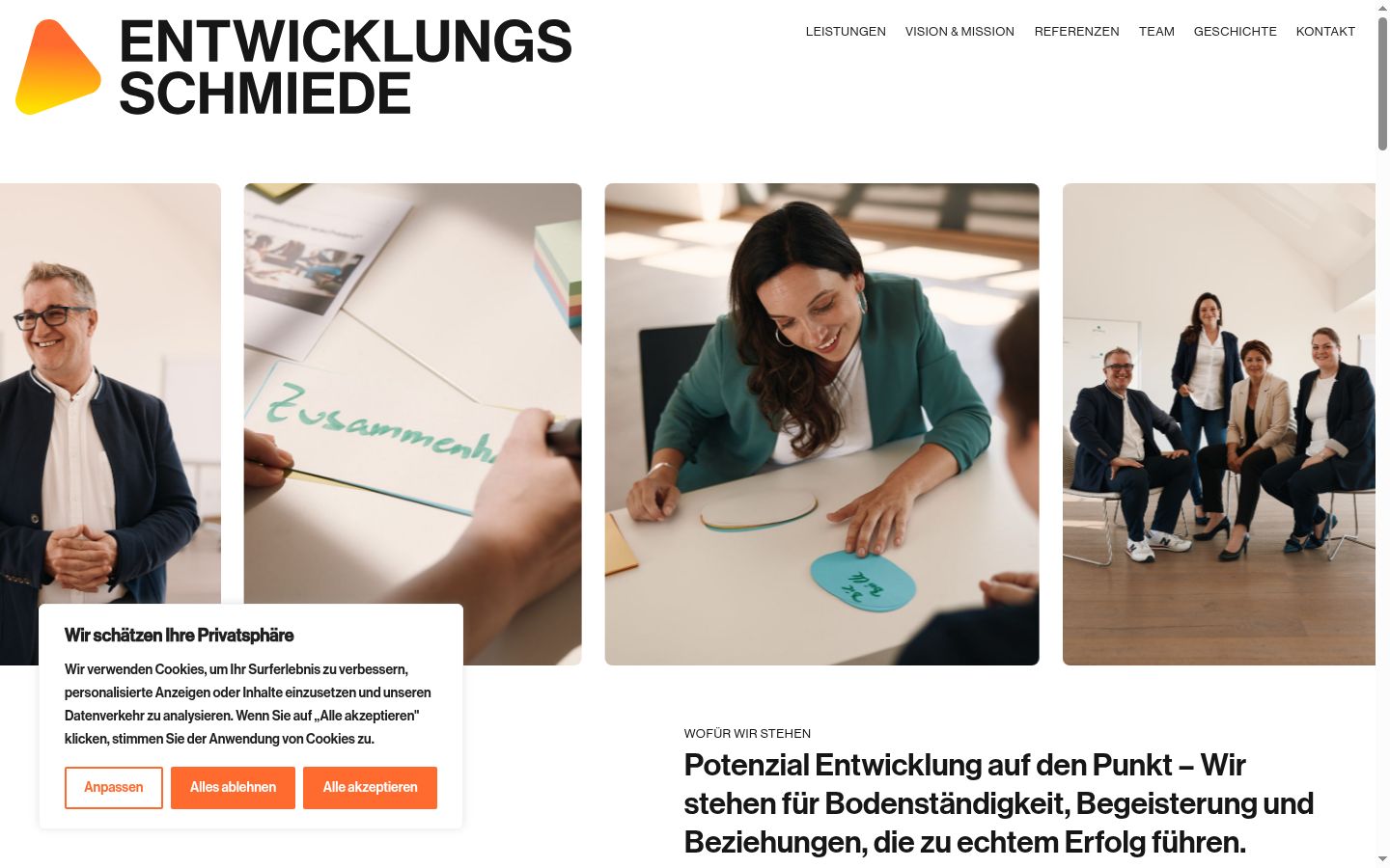 Screenshot des Einwilligungsbanners vor jeglicher Interaktion