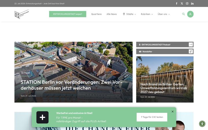 Screenshot di entwicklungsstadt.de