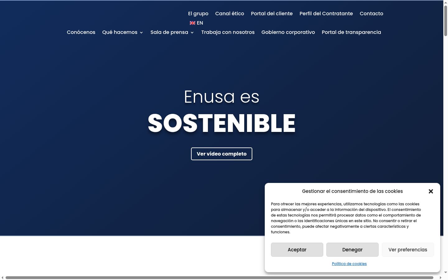 Screenshot del banner di consenso mostrato prima di qualsiasi interazione