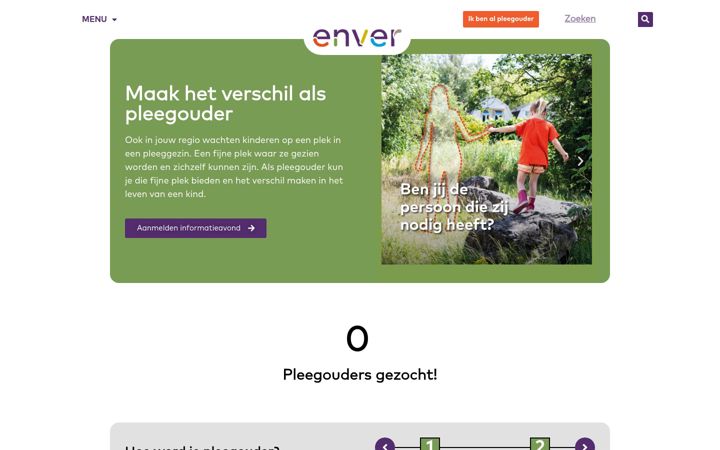 Ekrano kopija enver-pleegzorg.nl