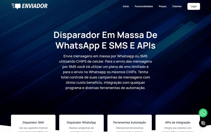 Captură de ecran a enviador.com.br