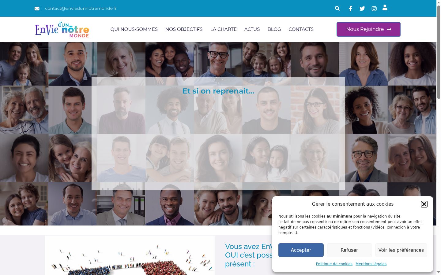 Screenshot des Einwilligungsbanners vor jeglicher Interaktion