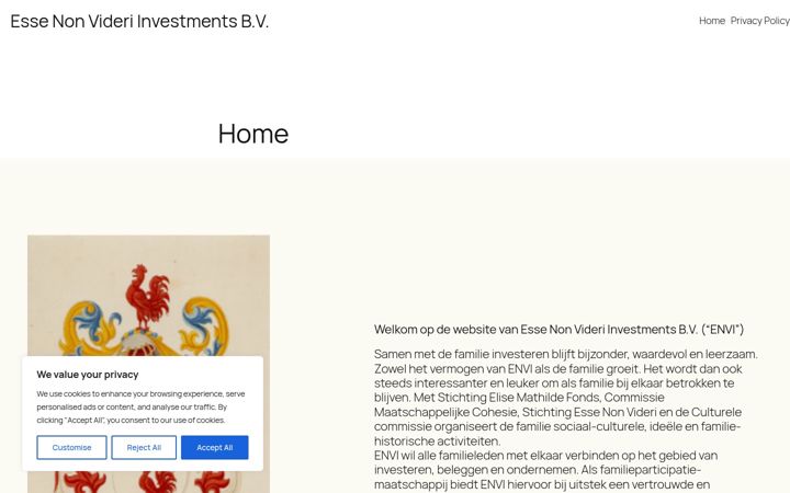 Ekrano kopija envinvestments.nl