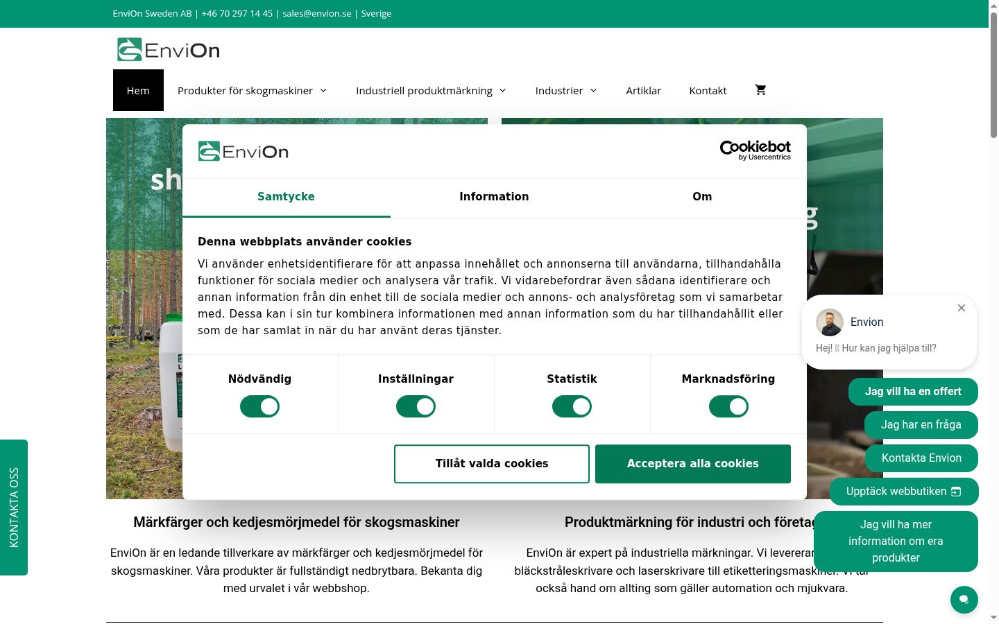 Screenshot of the consent banner shown before any interaction