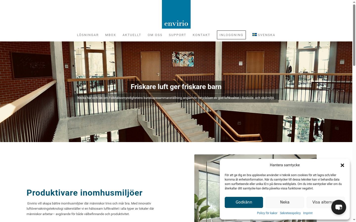 Screenshot of the consent banner shown before any interaction