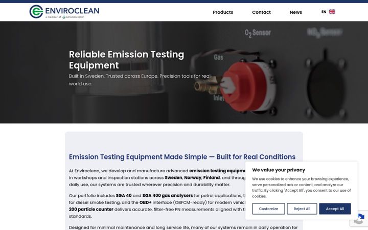 Screenshot of enviroclean.se