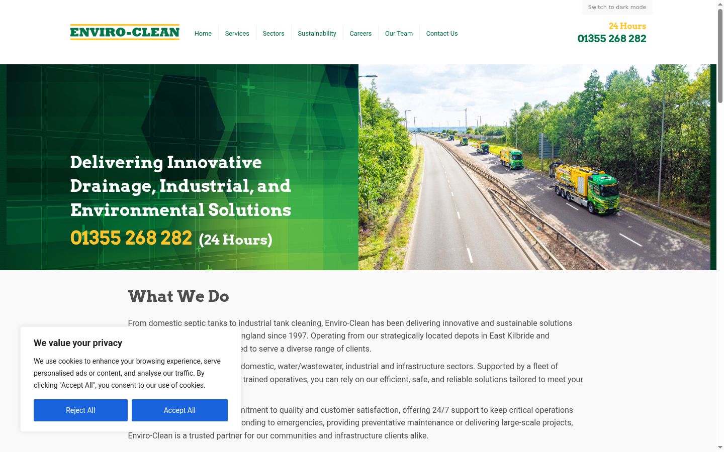Screenshot of the consent banner shown before any interaction