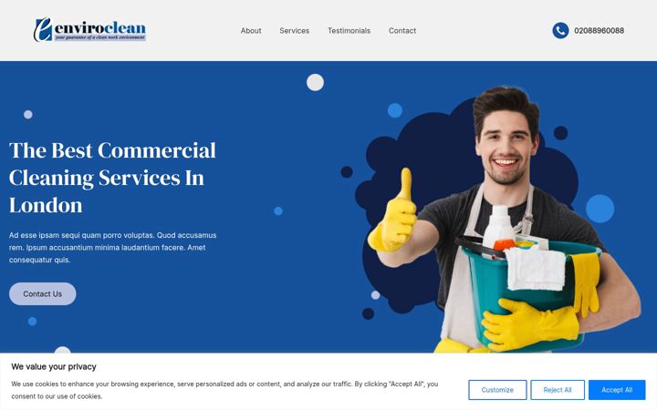 Screenshot of envirocleanservices.co.uk