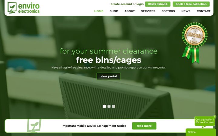 Screenshot of enviroelectronics.co.uk