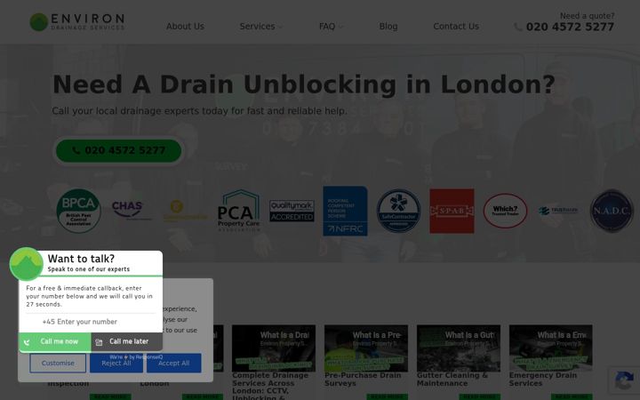 Screenshot of environdrainageservices.co.uk