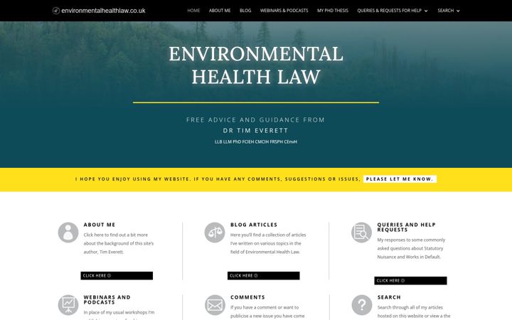 Screenshot of environmentalhealthlaw.co.uk