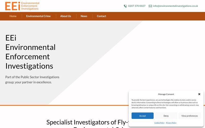 Screenshot of environmentalinvestigations.co.uk