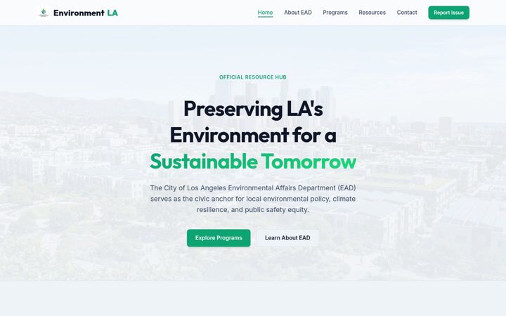 Screenshot stránky environmentla.org