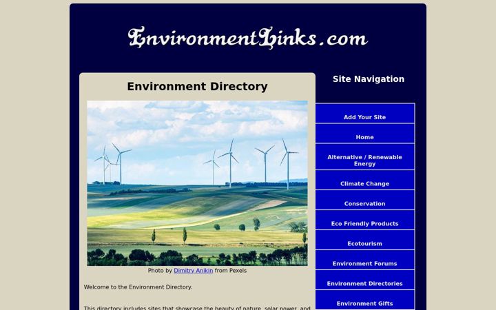 Screenshot of environmentlinks.com