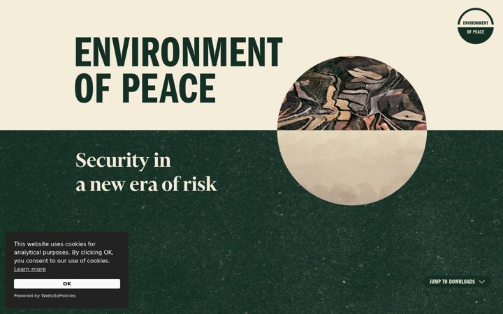 Screenshot stránky environmentofpeace.org