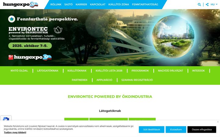Screenshot ta' environtec.hu