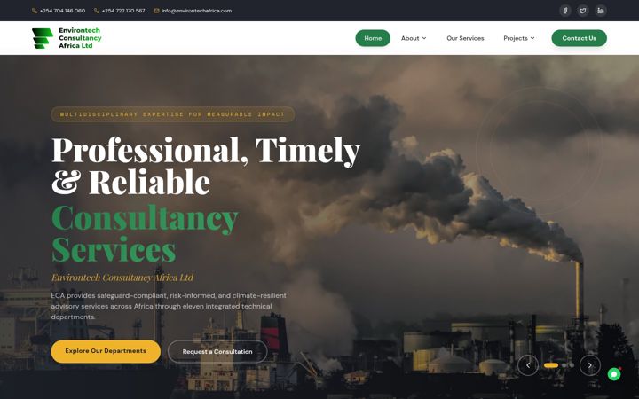 Screenshot of environtechafrica.com