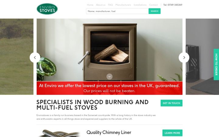 Screenshot of envirostoves.co.uk