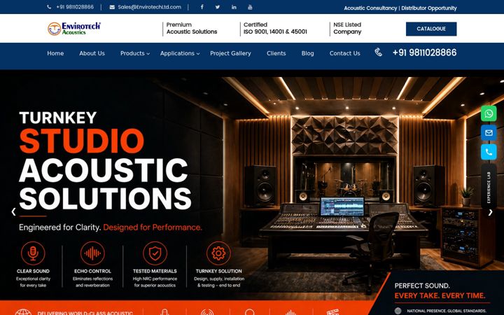 Screenshot of envirotechacoustics.com