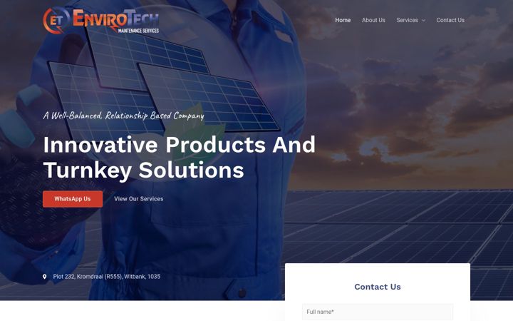 Snímek obrazovky envirotechm.co.za