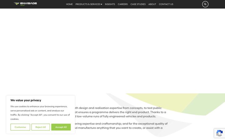 Screenshot of envisagegroupltd.com