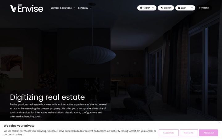 Capture d'écran de envise.io