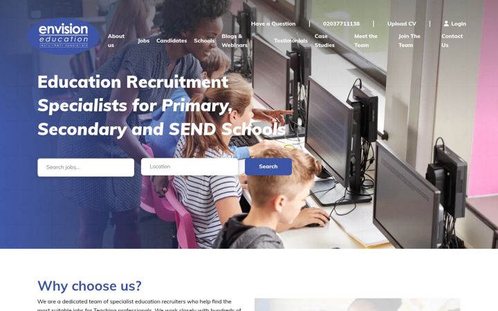 Screenshot von envisioneducation.co.uk