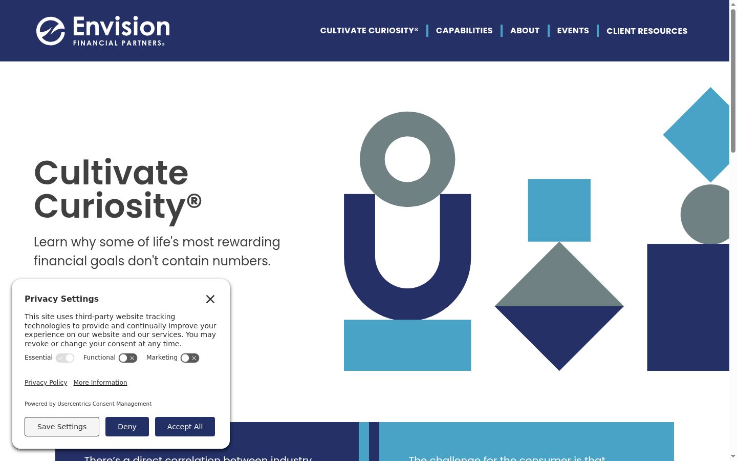 Screenshot del banner di consenso mostrato prima di qualsiasi interazione